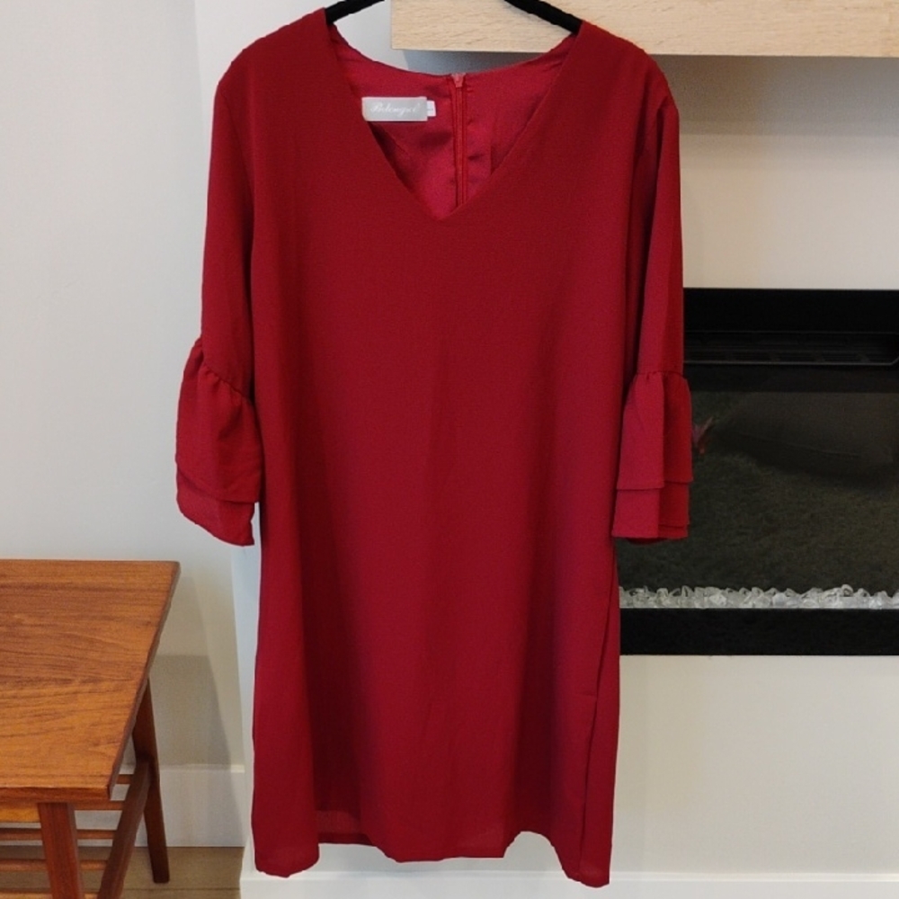 Elegant 3/4 Sleeve Women's Dress Size L
